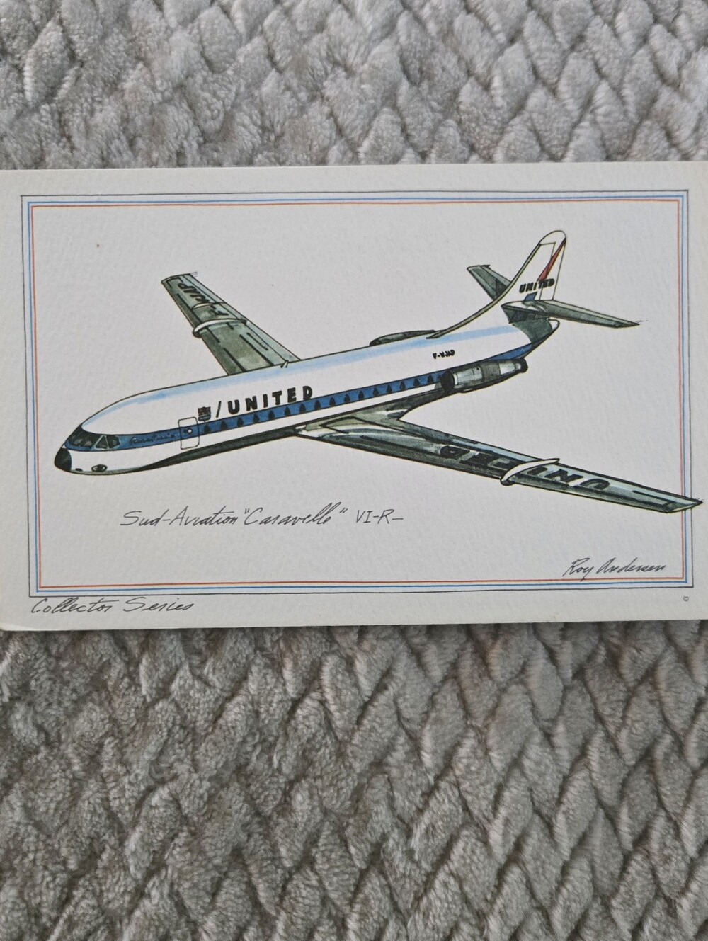 Vintage United Airlines Sud Aviation Caravelle VI R Airplane Postcard